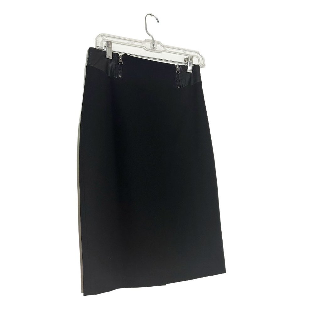 Halogen Skirt Black with Faux Leather Trim Size 4